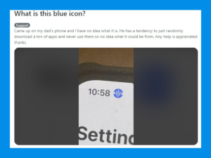 strange blue icon appears on iphone screen users said aliens listening you1